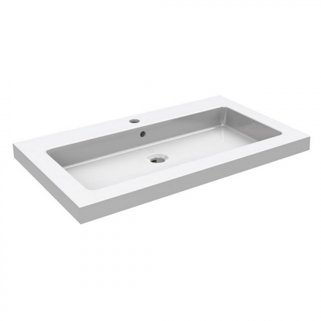 Wiesbaden Kera Wastafel 60cm Keramiek Glans Wit